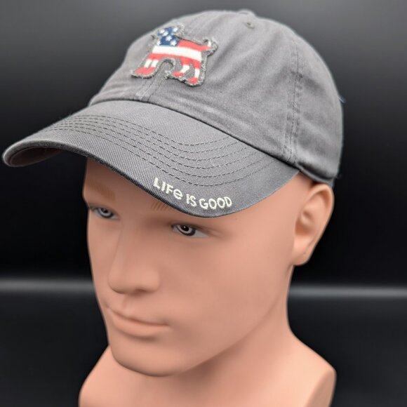 Life is Good. Tattered Chill Cap Americana Dog-Slate Gray - Picture 2 of 13